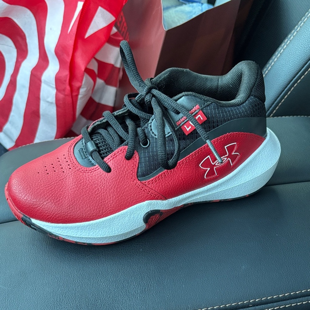 Under Armour Kids Red and Black Athletic Sneakers
